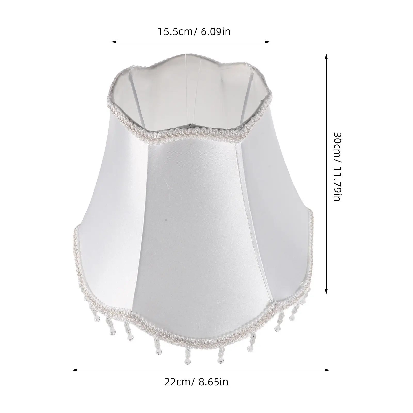 European Victorian Vintage Bell Lampshade E27 Fabric Scalloped Beaded Fringe Small Table Floor Lamp Shade Bedroom Living Room