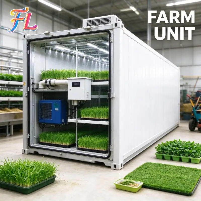 Container Hydroponic Fodder Machine Barley Grass Sprout Container Reduce Feed Cost For Cattle Sheep Farm