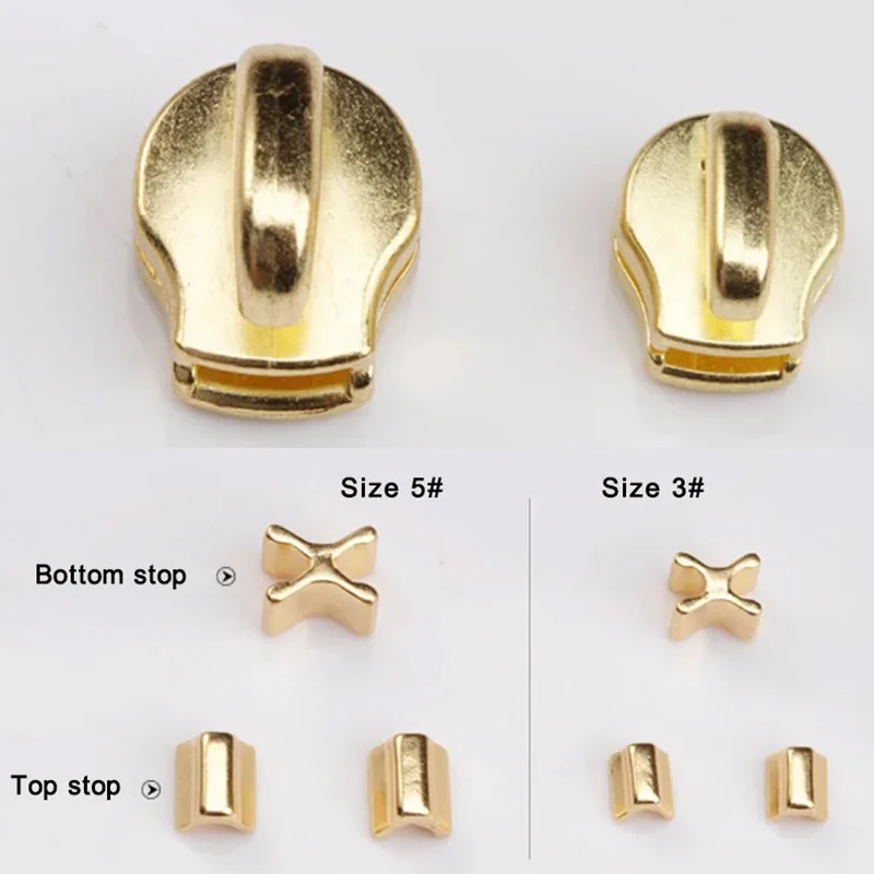 NEW (2set/pack) 25cm #3/#5 YKK Metal Zipper Copper Teeth&Nylon Cloth With D Ring for DIY Leather Craft Accessories Japan/HK Made