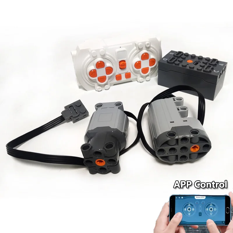 M/L/Servomotor-Kit mit 8-Kanal-Fernbedienung und APP-Programmierung für technisch kompatible Bausteine, DIY-Projekte