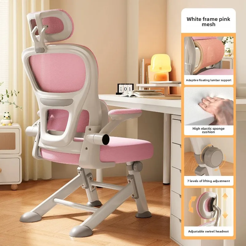 Ergonomic Study Chair for Teens - Adjustable Student Desk Chair, Lumbar Support Computer Chair, Home Office Learning Seat