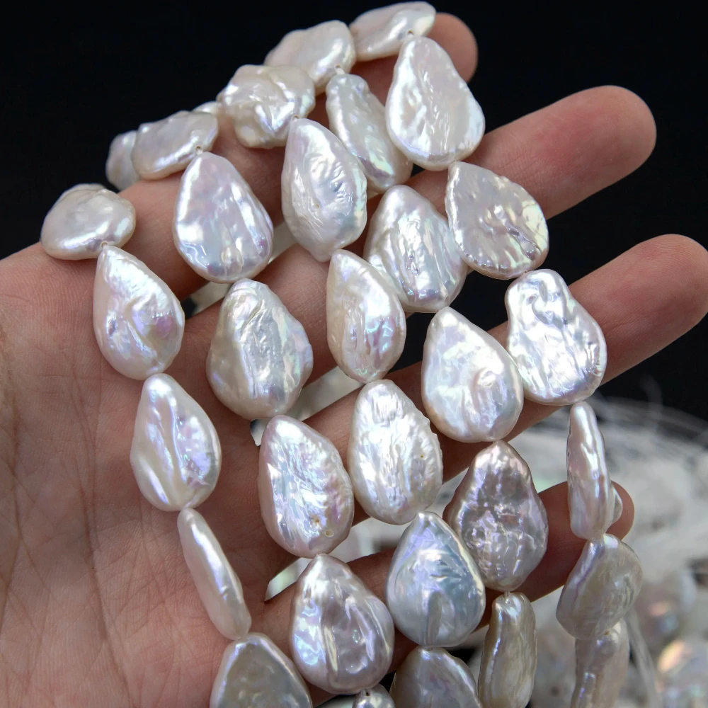 

14-15x20-22mm Natural Freshwater Pearl Loose Beads Strand Teardrop Shaped for Jewelry Making DIY Necklace Bracelets Accessories