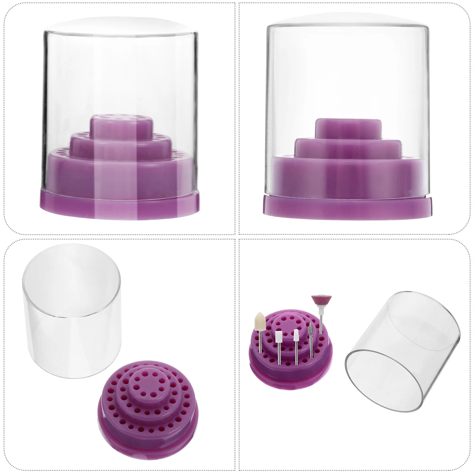 مسمار مثقاب الخشب المنظم صندوق تخزين شفاف لصالون المنزل Diy بها بنفسك الاكريليك عرض موقف حامل حافظة مسمار الفن الممارسة #5