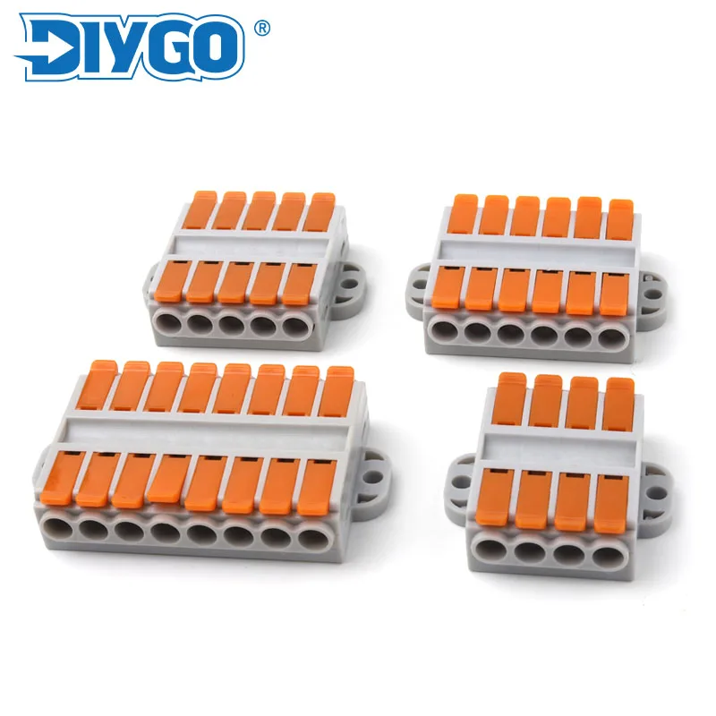 Mini Quick Docking Wire Connectors Push-in terminal Block 0.5-6.0mm2/22-10AWG M3 screw can be fixed Connectors,For Home lighting