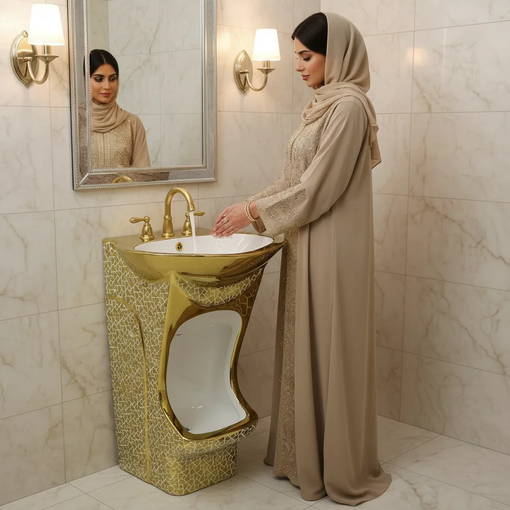 

Chaozhou Factory Wholesales HOT Floor Mounted Muslim Wudu Ceramic Washing Sink Wash Basin