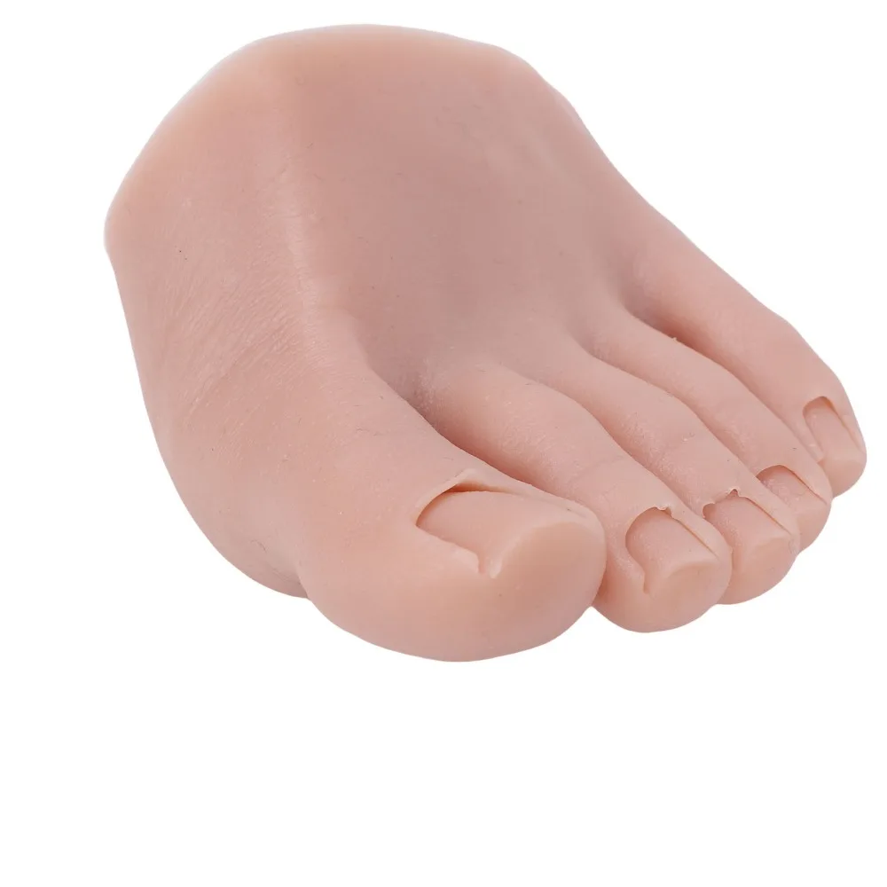 Soft Silicone Silicone Practice Foot Left/Right Prosthetic Tool Half Foot Mannequin Dark Skin Prosthetic Manicure Foot