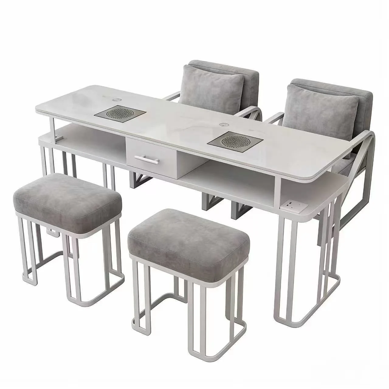 ##Nail Table and Chair Set, Economical Single, Double, Three Person, Internet Famous, Light Luxury Style Nail Repair Table