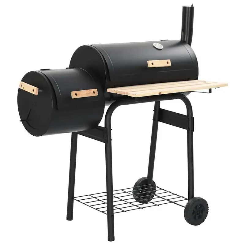 Barbecue à charbon de bois noir, barbecue classique d'extérieur pour jardin, terrasse et camping, barbecue à charbon pour viande, légumes et poisson, idéal pour les grillades estivales en famille et entre amis, cuisine en plein air pour les loisirs