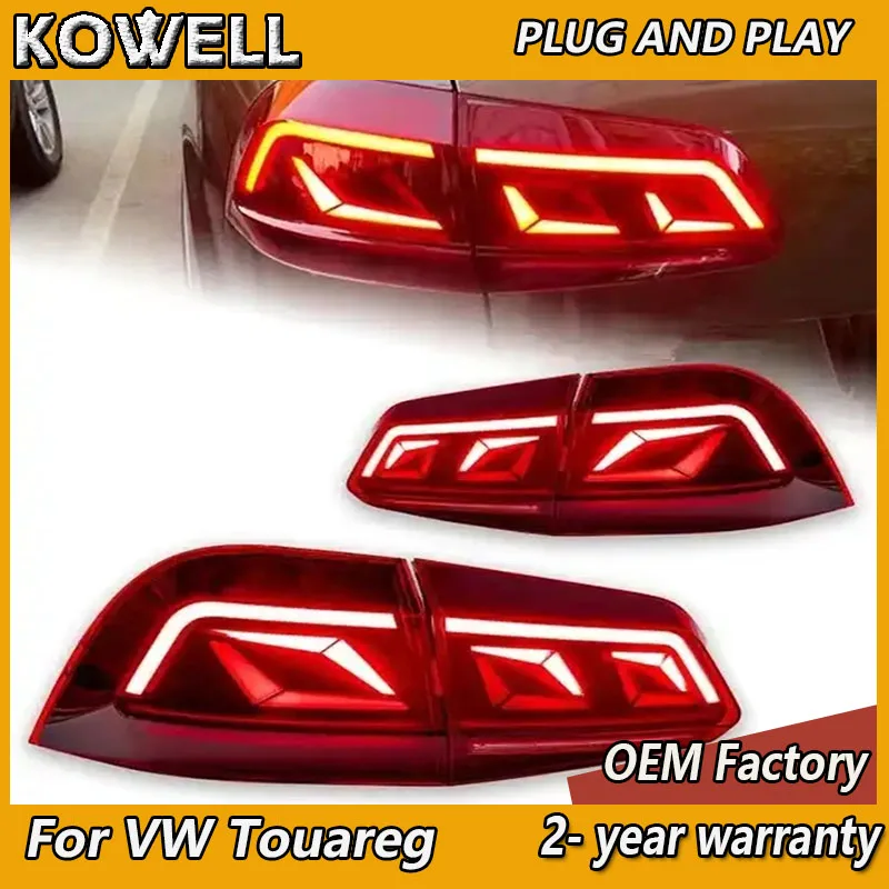 Car Styling for VW Touareg Tail Light 2011-2017 Touareg Taillights Volkswagen DRL+Brake+Turn Signal+Reversing+Fog