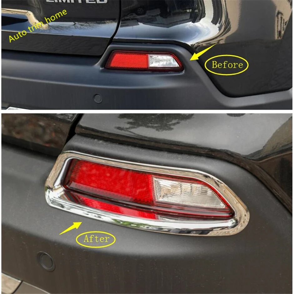 ABS Bright Red Style Rear Fog Light Lamp Frame Cover Trim Fit For Jeep Cherokee 2019 Automative Decoration Car Accessories