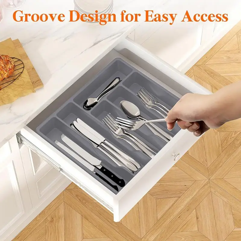 

Kitchen Accessories Utensil Tray Utensil Drawer Divider Tray Transparent Design Kitchen Drawer Storage Organizer Tray For Family