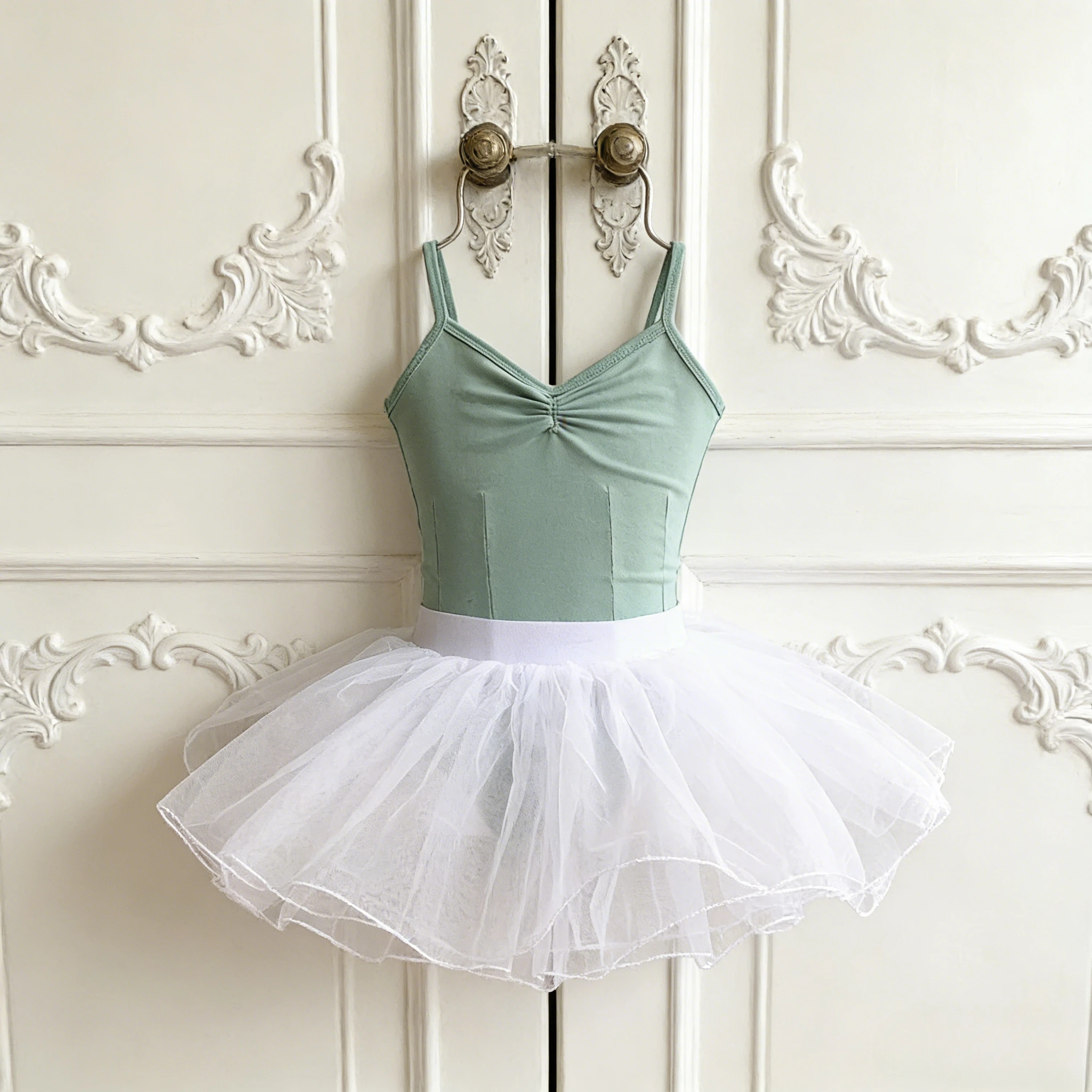 Children Ballet Half Tulle Skirt 4 Layers Puff Skirt Girls White Short Dance Skirt Stage Performance Dancing Wear
