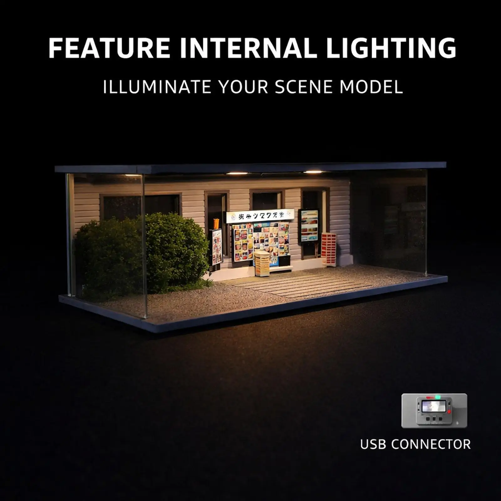 Miniature Parking Scenery Display Case with LED Light 1 64 Model Car Storage for Home Table Display