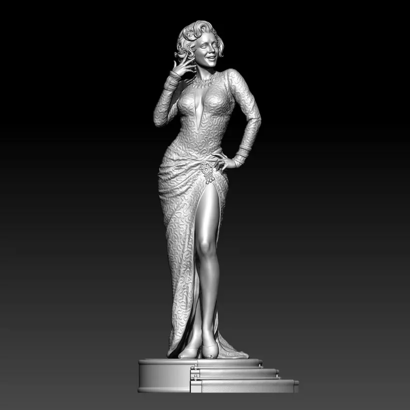 1/24 7.5cm Żywiczne Zestawy Modeli Figurka Marilyn Monroe Niemalowana Miniaturka Figurka 1460 — zdjęcie produktu 2