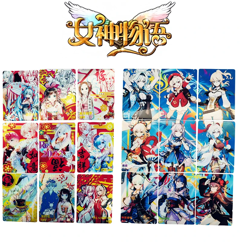 Diy Homemade Goddess Story Anime Rare Card Ram Ram Emilia Raiden Shogun Cartoon Characters Collectible Cards Toys Christmas Gift