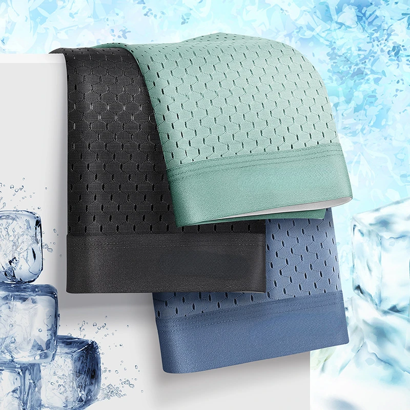 1 Pc Graphene Männer Unterwäsche Panty Mann Boxer Shorts AAA Antibakterielle Ice Seide Höschen Mesh Unterhose Atmungsaktive Unterhosen Männer
