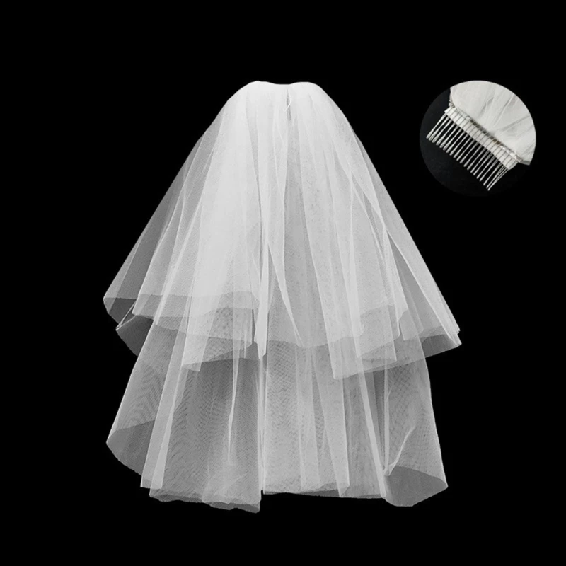 White Color Layered Veil with Bowknot Wedding Adult/Kids Veil Long Tulle Christmas Elegant Bride Wedding Party Veil