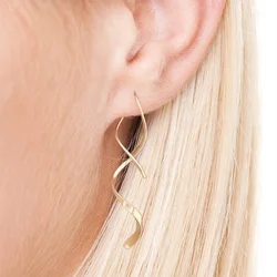Gold Filled/925 Silver Earrings Handmade Vintage Spiral Brincos Jewelry  Party Pendientes Oorbellen Earrings For Women