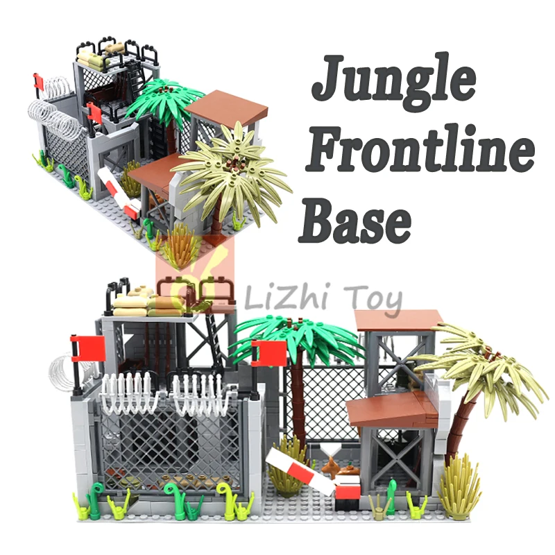 MOC Military Wire Mesh Scene Defense Watchtowers Command Bases Signal Towers Army Soldiers Figuren ​ Bausteine Ziegel Spielzeug – Detail 4