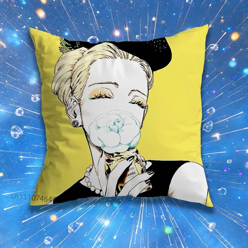 V-Veil Emma Anime Vintage Anime Pillow Case For Home Bedroom Car Office Decoration Living Room Sofa Cushion Cover Suitable