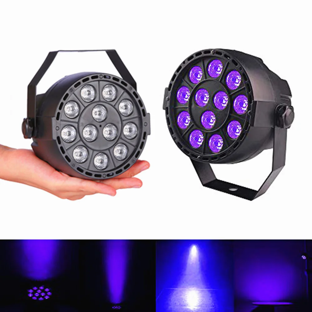 

12/18 Leds Par Light UV Ultraviolet Purple Color AC100-245V DMX Indoor Stage Projector Lamp EU/US Plug for Party KTV Wedding