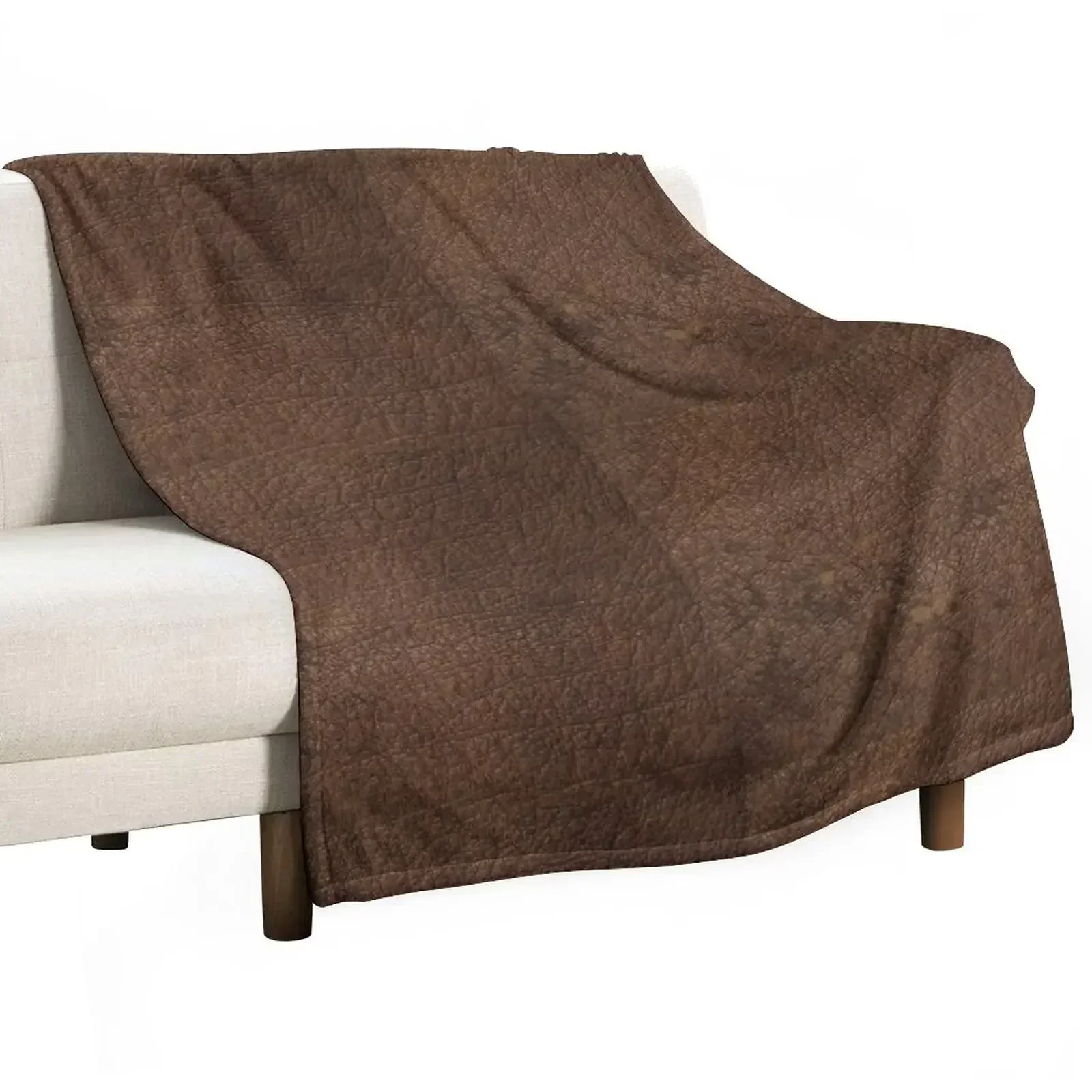 Tan Brown Leather | Ethical Cowhide and Skin Throw Blanket warm winter Sofa Throw Vintage Blankets