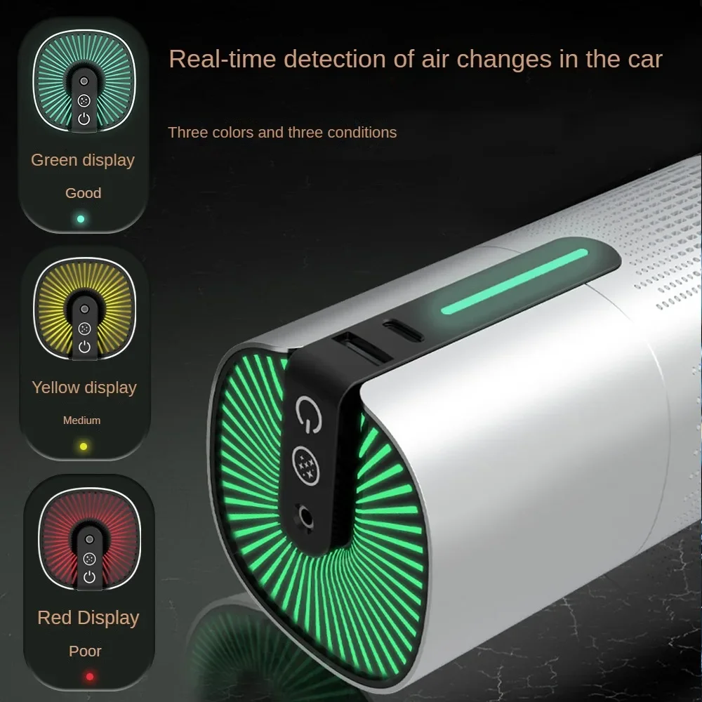 Inteligente Car Air Purifier, Air Purifier, Lâmpada, Remoção de Formaldeído, Anion Smoke Detection, Escritório, Desktop, Indoor, Carregamento USB, Sky Star Dome