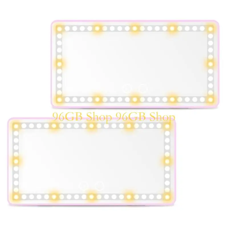 96GB Rechargeable Makeup Mirror with Dimmable Touch 60 LEDs 3 Light Modes for Car Sun Visors Interior Accessory Quick Install