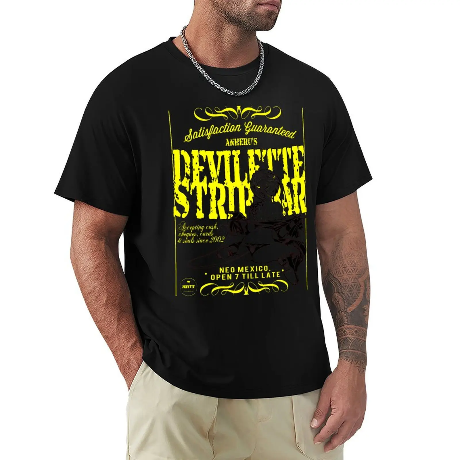 Anime Devil Strip Bar T-Shirt Casual Minimalist Short Sleeve Top