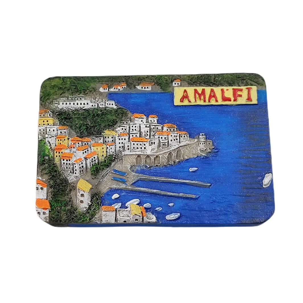 Italy Amalfi 3D Fridge Magnet Souvenir Gift,Resin Handmade Amalfi Refrigerator Magnet Home & Kitchen Decoration Collection