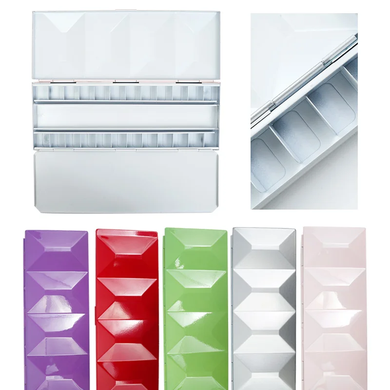 24 Grid Portable Art Paint Empty Box Heavy Enamel Dustproof Moisturizing Solid Watercolor Palette for Art Supplies Paint Pallet