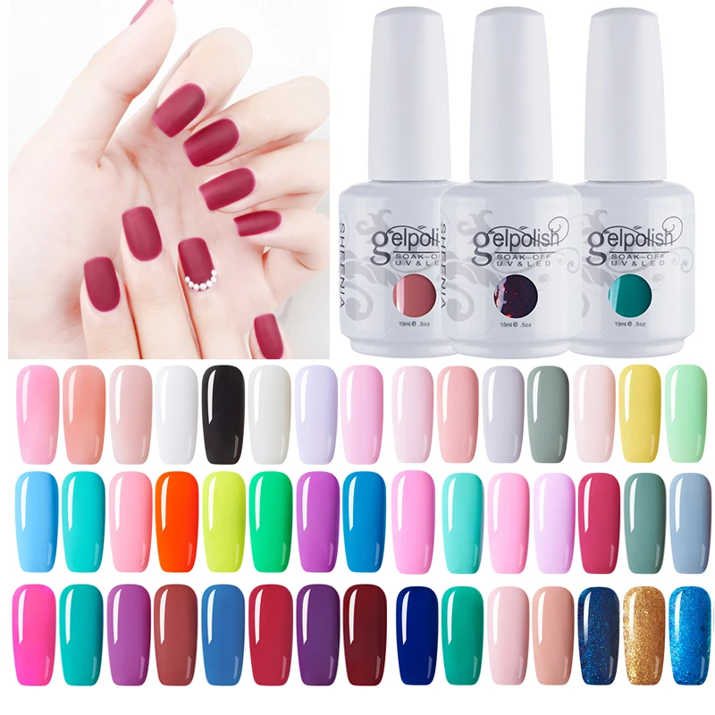 

SHEENIA 15ml Base/Top Coat Nail Gel Primer Matt Top Coat Flash glitte Nail Polish Soak off Varnish UV Gel Polish Manicure