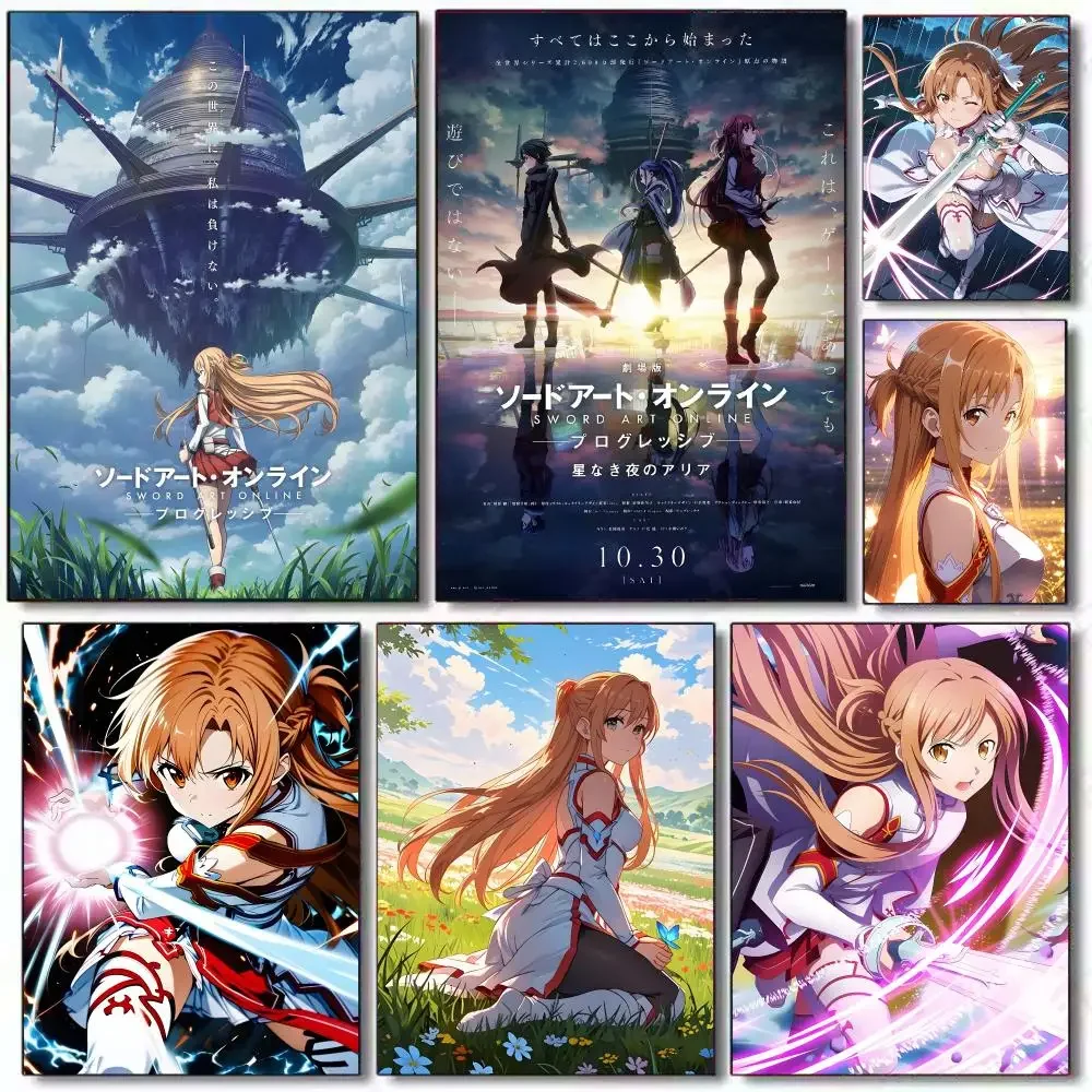 Y-Yuuki A-Asuna S-Sword Art Online Painting Calligraphy Wall Art HD Canvas Oil Painting Posters Prints Home Bedroom  Decor Gift