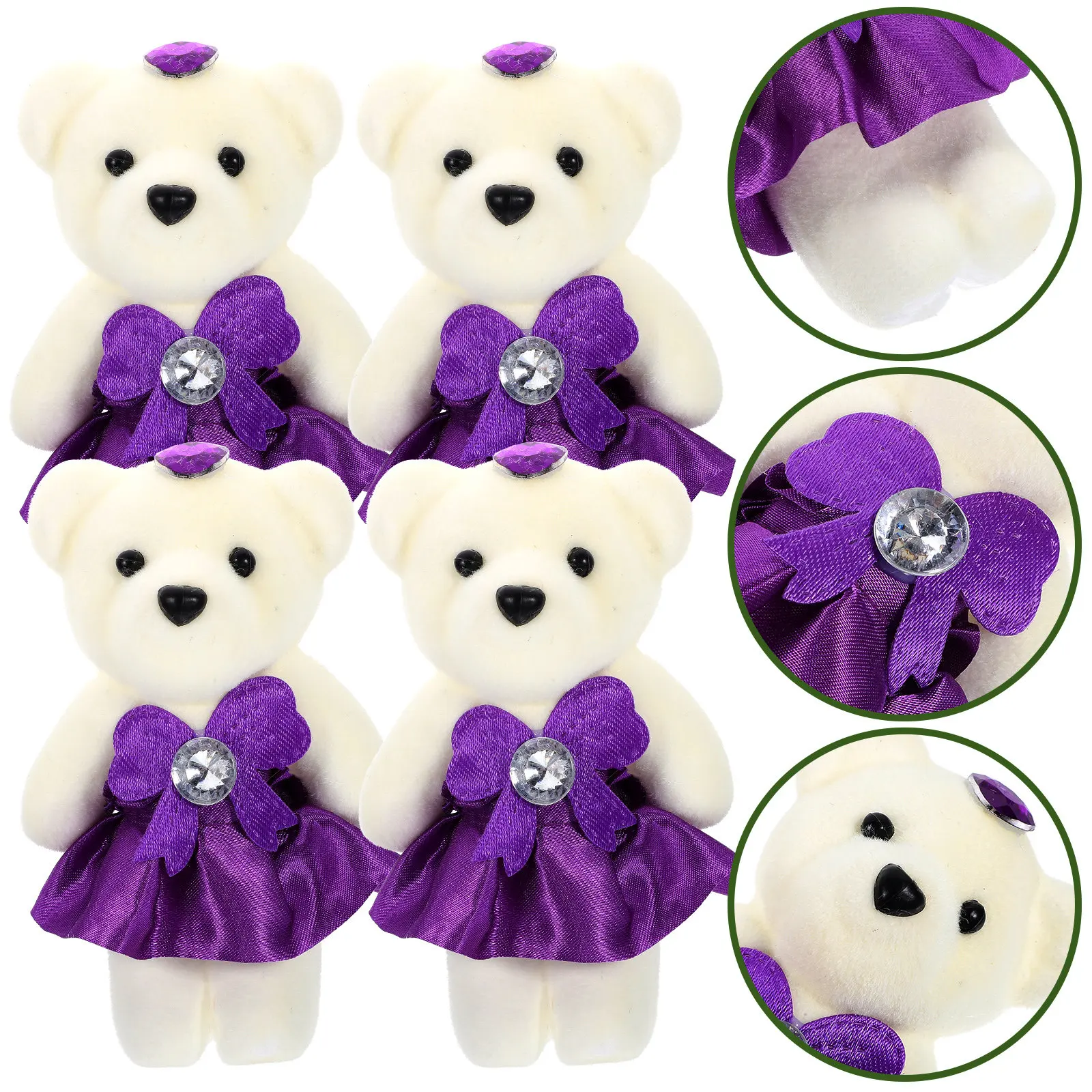 

10Pcs Bear Stuffed Animals Wedding Car Bouquet Decoration Soft Cute Gift for Valentine Birthday Anniversary Party