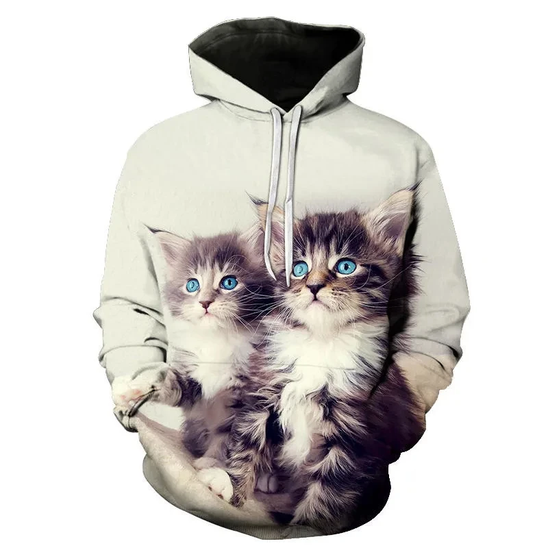 Hoodies Cute Cartoon Animal Cat 3d Print Sweatshirts Men Women Hooded Oversized Hoodie Kids Pullover Sweatshirts Tracksuits Coat