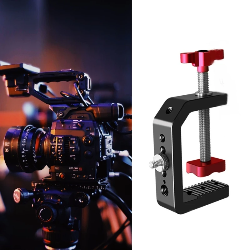 Heavy Duty Desktop C Clamp Adjustable Desk Fixed Holder Clip 1/4 3/8 for Camera