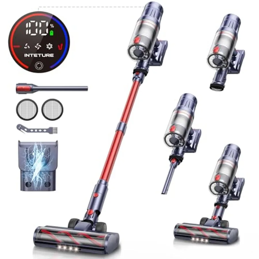 Cordl Vacuum Cleaner, 650W 55Kpa 70Mins Vacuum Cleaners for Home with Auto Mode/LED Display, Self-Standing Cordl Stick Vacuum L