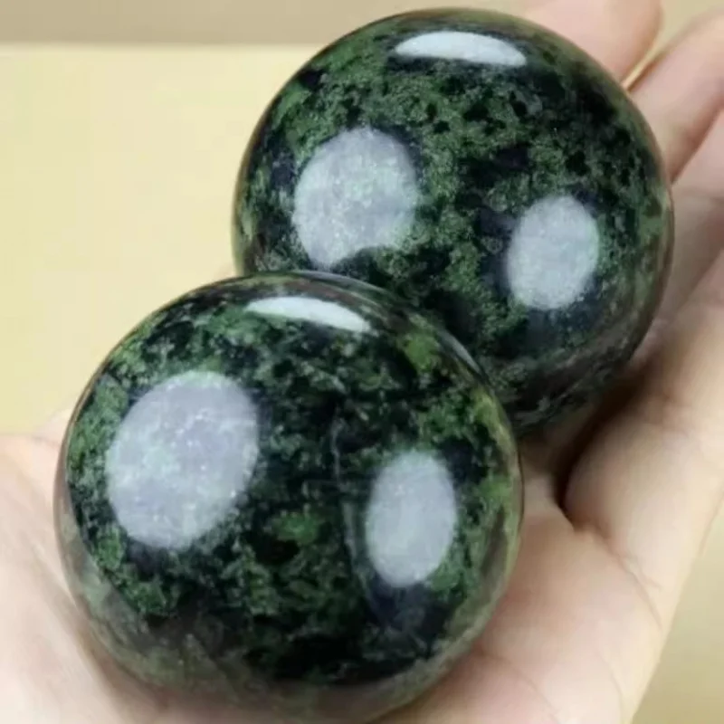 Natural Tibet Medicine King Stone Handball Dark Green Jade round Ball Jade Health Care Fitness Ball Exercise Hand Grip Ball Hand