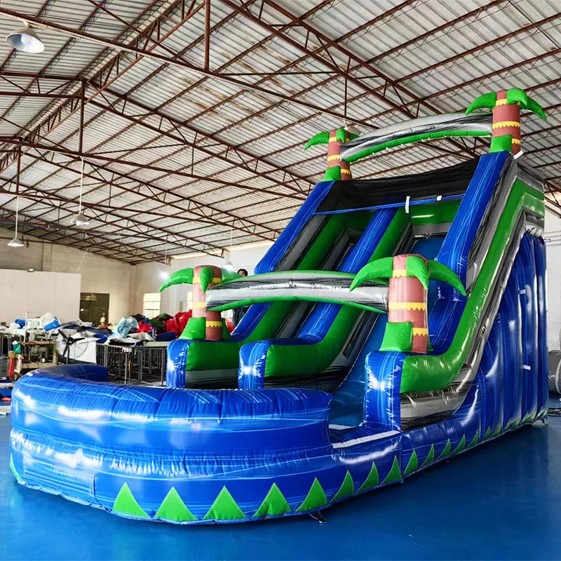 7X3.5M Waterslide Pool Commercial Kids Fun Big Slip Waterslide Inflatable Water Slides for Adults Bounce House Jumper Bouncy
