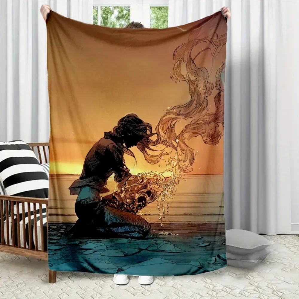 

Фланелевое одеяло с художественным дизайном и принтом, всесезонное, для гостиной, офиса, дивана и путешествий