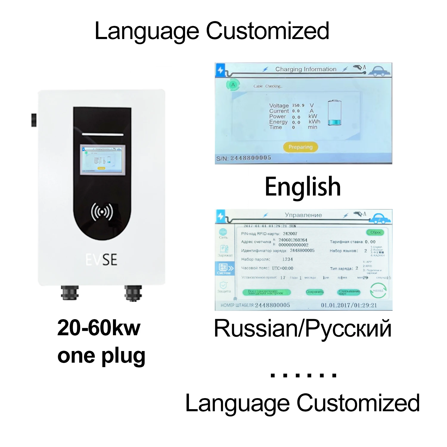 DC EV Charger Manufacturer 7kw 15kw 20kw 30kw GBT DC Wall Charger GBT Ccs 2 40kw 60KW DC Charger
