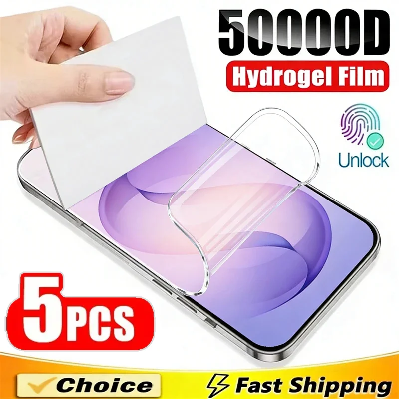 5Pcs Hydrogel Film For Samsung S25 S23 S22 S21 S24 S26 Ultra S20 FE S10 Plus Screen Protector For Galaxy Note 20 Ultra 10 Plus