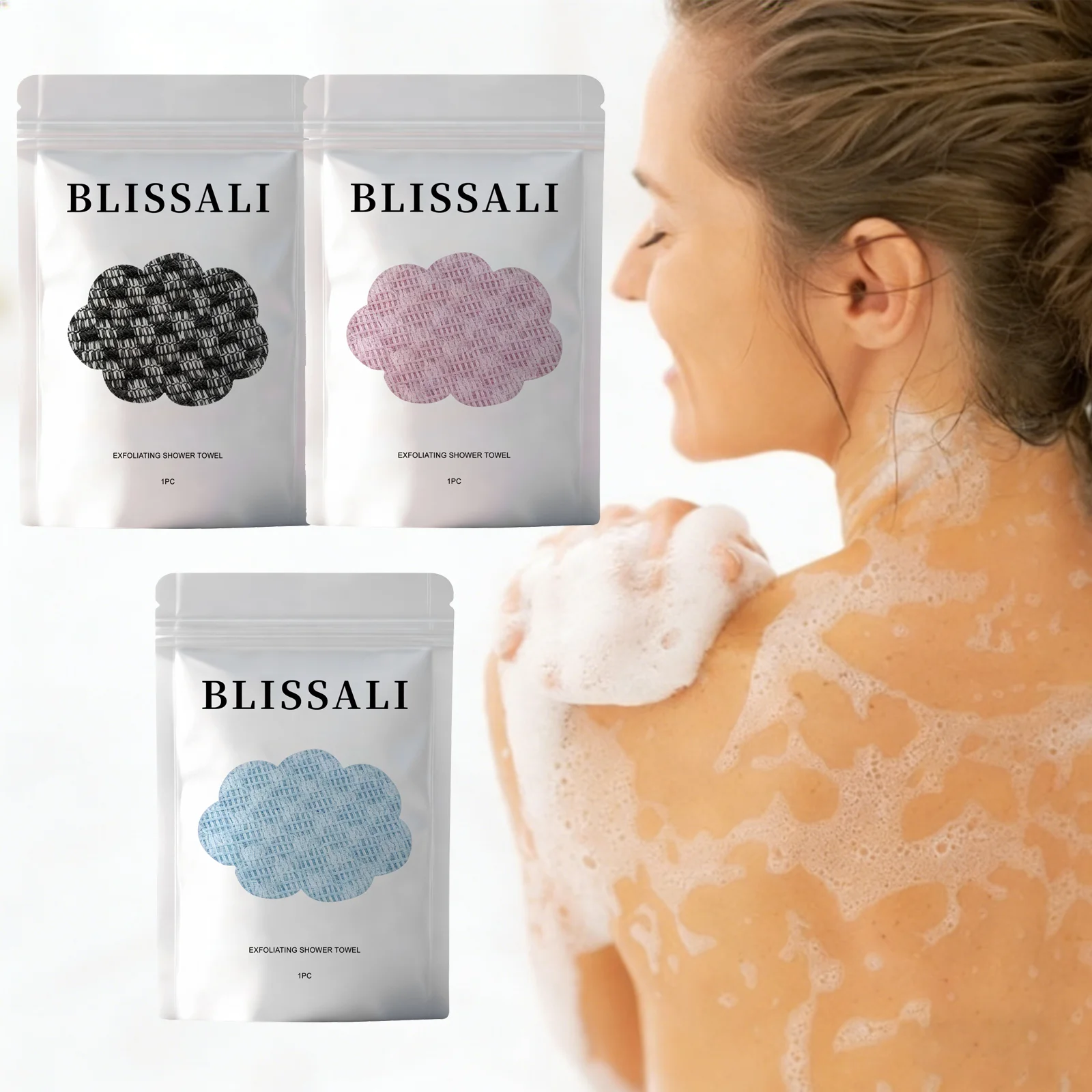 

Двустороннее прочное удлиненное полотенце-мочалка для спины, унисекс, для отшелушивания кожи, аксессуар для ванной комнаты