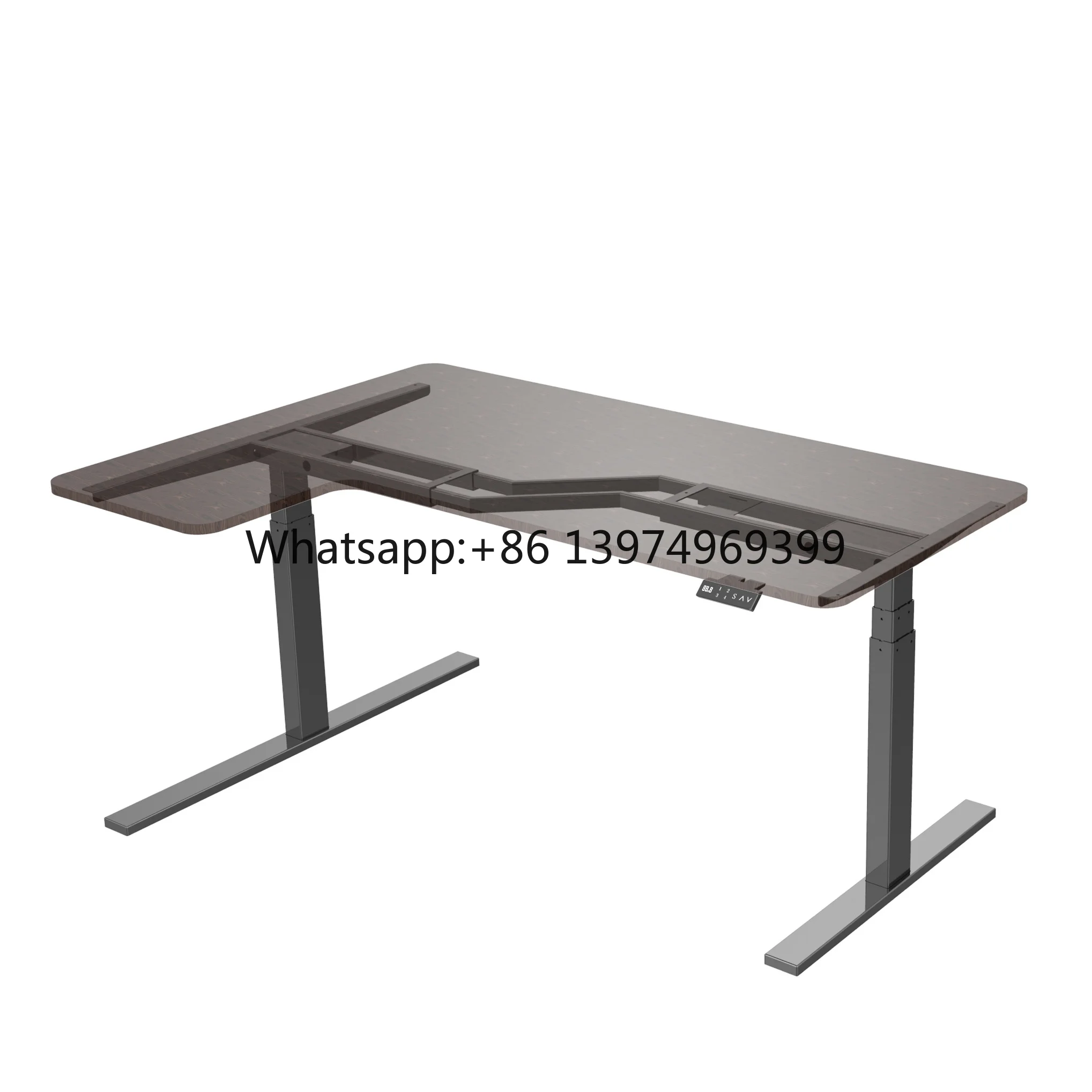 Metal Office Furniture Automatic Computer Desk Height Adjustment Sit Stand Adjustable  Desk Frame With Two Motors