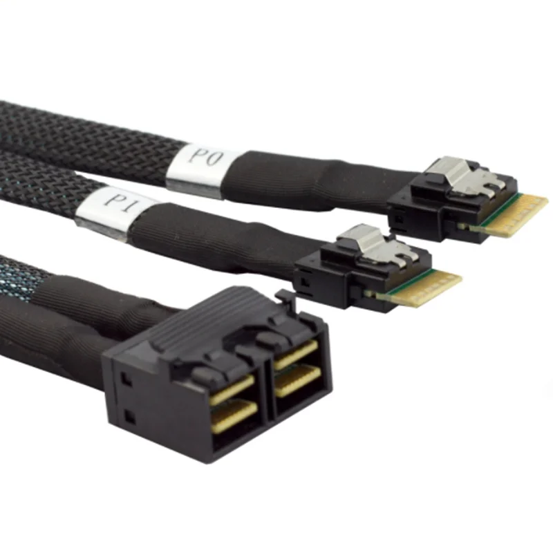High Speed MINI SAS HD SFF-8643 8I Convert 2X Slimline SAS SFF-8654 4I Server connection cable