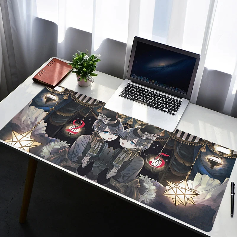 

Mouse Pad PC Non Slip Rubber HD Mousepad Laptop Gamer Cabinet Keyboard Pad B-black Butler Office Computer Gaming Desk Mouse Mat