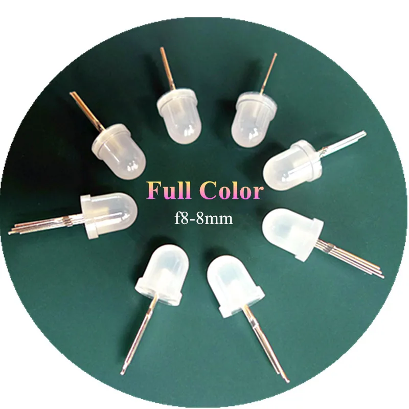 

DC5V WS2811 WS2812 F8 8mm Full color lamp beads intelligent SPI control Round RGB YF923 chipset inside Frosted LED Diode