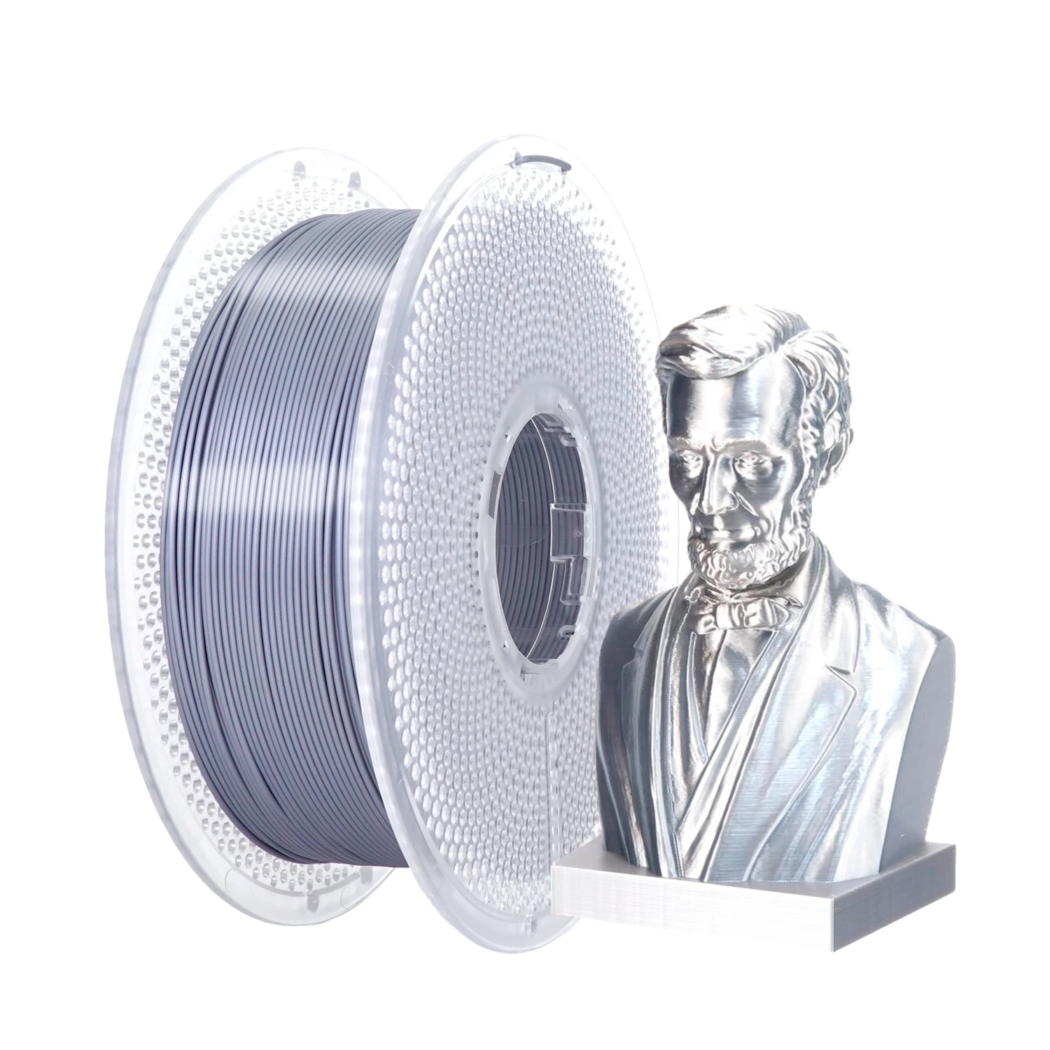 

1 кг серебряная шелковая нить для 3D-принтера PLA — диаметр 1,75 мм, блестящая текстура, работает с лабораторией Bambu/коналистичностью/аникубикой