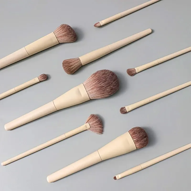 10 PCS  Makeup Brush Set Foundation Blending Brush Eye Shadow Facial Powder Blush Concealer Highlight Makeup Beauty Tools