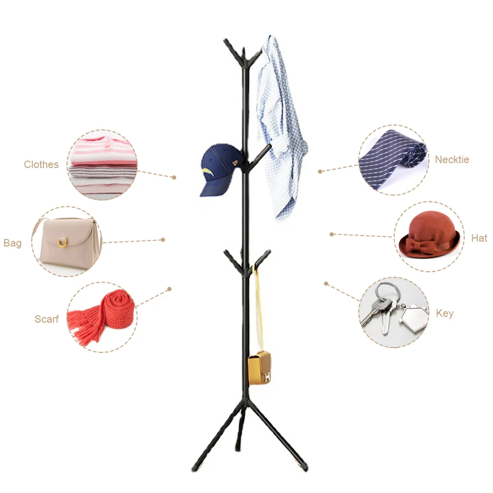 Metal Floor Standing Clothes Rack Tree Branch Shape Coat Rack Luxury Modern Hat Coat Hanger Floor Stand Clothing Storage Racks